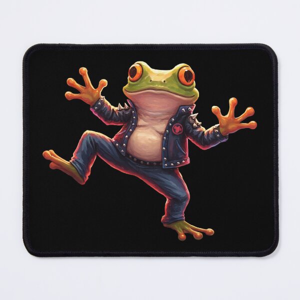 Item preview, Frankenpetz Jim - Punk Rock Frog in Leather Jacket & Studded Belt (Unit #2) designed and sold by Frankenpetz.