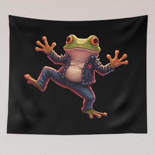 Item preview, Frankenpetz Jim - Punk Rock Frog in Leather Jacket & Studded Belt (Unit #2) designed and sold by Frankenpetz.
