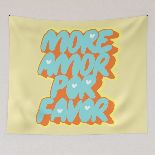Item preview, More Amor Por Favor - Retro Modern Spanglish Quote designed and sold by nineFlorals.