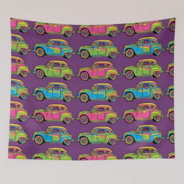 Item preview, Funky Vintage Cars in Electric Colours designed and sold by mittie101.