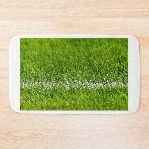 Item preview, Close-Up Green Grass With White Line On Sports Field Artificial Turf For Soccer designed and sold by Nmallia.