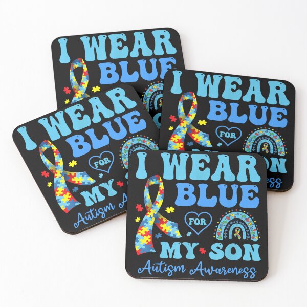 Item preview, I Wear Blue For My Son Autism Awareness Month Puzzle Ribbon Rainbow designed and sold by KrystinaGiGi.