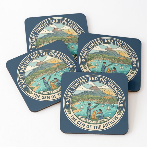 Item preview, Saint Vincent and the Grenadines Illustration Travel Art Badge designed and sold by KrisSidDesigns.