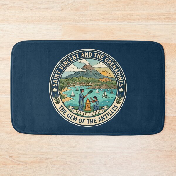 Item preview, Saint Vincent and the Grenadines Illustration Travel Art Badge designed and sold by KrisSidDesigns.