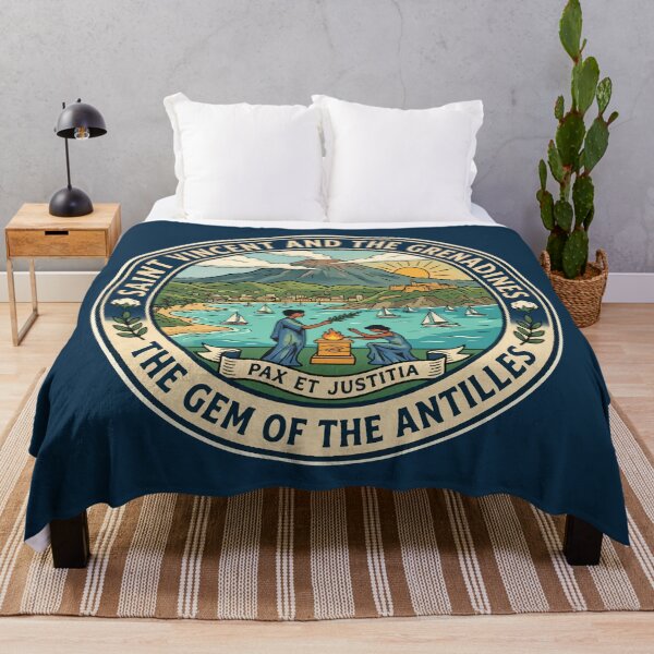 Item preview, Saint Vincent and the Grenadines Illustration Travel Art Badge designed and sold by KrisSidDesigns.