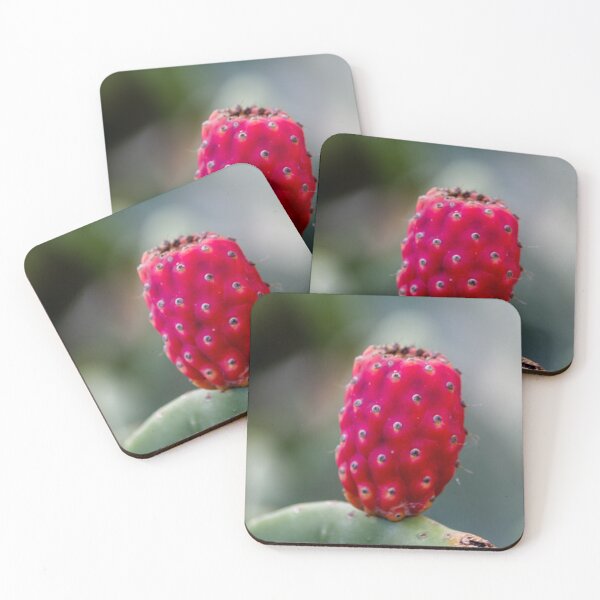 Item preview, Prickly Pear Cactus Fruit Close-Up Photo Showing Red Opuntia Pad and Textured Surface designed and sold by Nmallia.