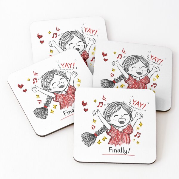 Item preview, Finally Friday Mood Sticker | Cute Happy Girl Celebration Cartoon | Funny Relatable Weekend Vibes designed and sold by Moodypops.