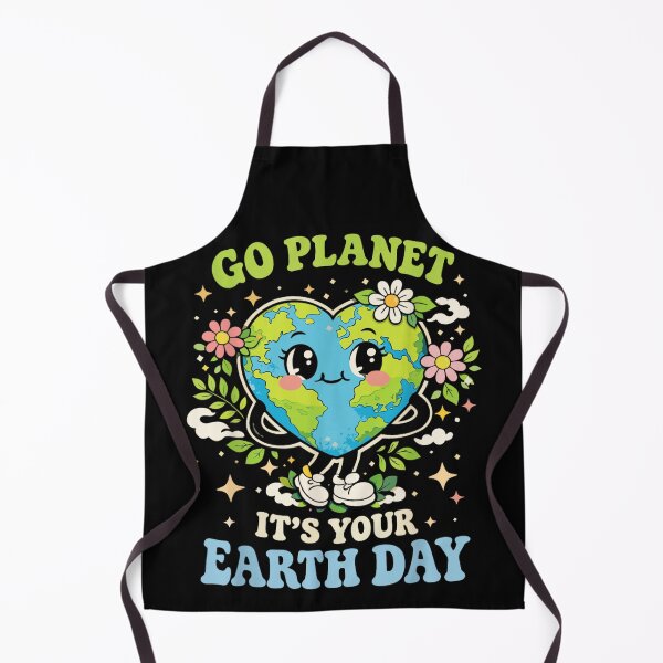 Item preview, Go Planet It's Your Earth Day Retro Heart Earth Kawaii Flowers designed and sold by Taniyah Gomes.