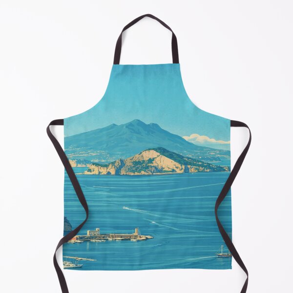 Item preview, Vintage Coastal View of Naples Bay with Mount Vesuvius designed and sold by darekkocurek.