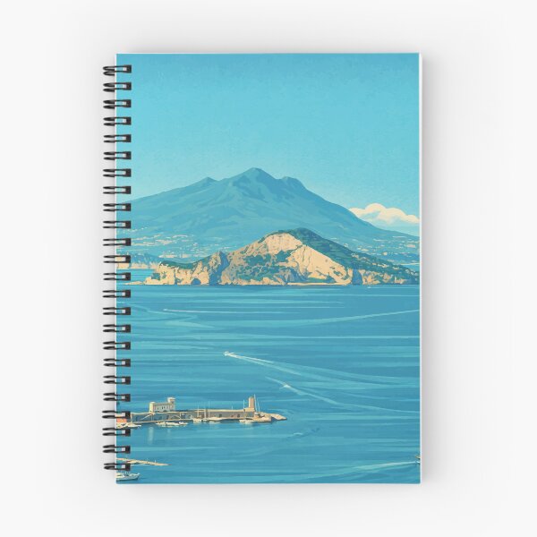 Item preview, Vintage Coastal View of Naples Bay with Mount Vesuvius designed and sold by darekkocurek.