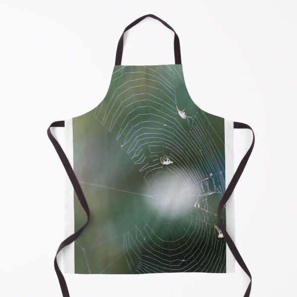 Item preview, Delicate Spider Web With Small Spiders And Soft Green Bokeh Background, Close-Up Nature Macro designed and sold by Nmallia.