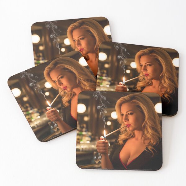Item preview, Elegant Woman Lighting Cigarette Vintage Bar Aesthetic Design. designed and sold by Spark2Seduction.