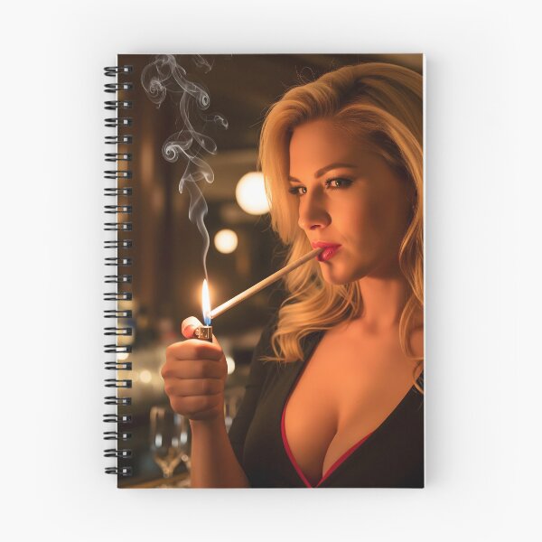 Item preview, Elegant Woman Lighting Cigarette Vintage Bar Aesthetic Design. designed and sold by Spark2Seduction.