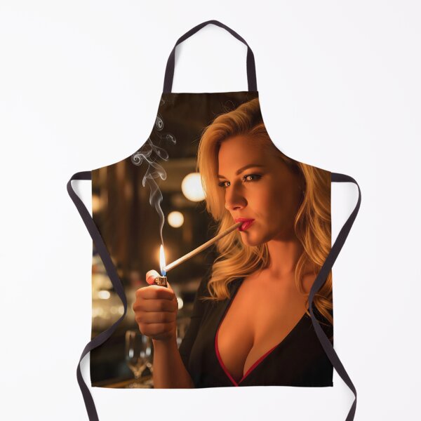 Item preview, Elegant Woman Lighting Cigarette Vintage Bar Aesthetic Design. designed and sold by Spark2Seduction.