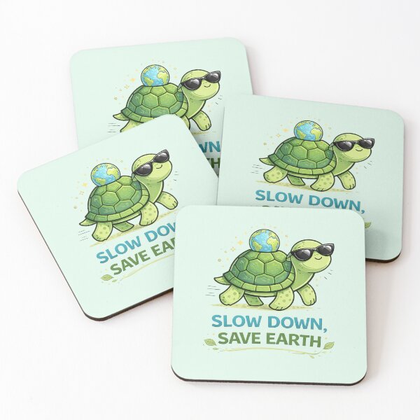 Item preview, Slow Down Save Earth – Cute Turtle Eco Design | Funny Chill Earth Day T-Shirt designed and sold by warlistop.