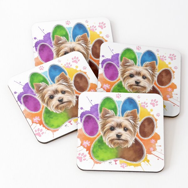 Item preview, Yorkshire Terrier Color Splash - Huella de Perro Artística Multicolore designed and sold by Skully-Studio.
