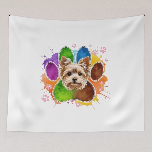 Item preview, Yorkshire Terrier Color Splash - Huella de Perro Artística Multicolore designed and sold by Skully-Studio.