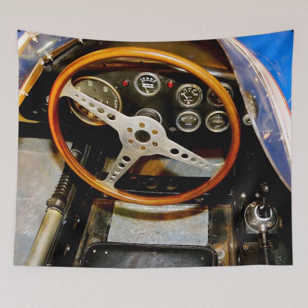 Item preview, 1954 Deutsch et Bonnet DB Renault Racecar Dashboard - Vintage Racing Cockpit with Wooden Steering Wheel designed and sold by Peter Kraaibeek | Generative Designs and Car Art.
