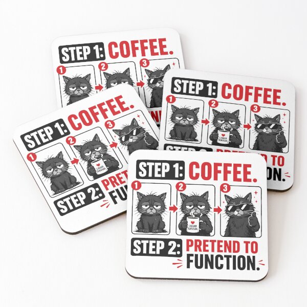 Item preview, Grumpy Black Cat Coffee Sticker Funny Coworker Gift designed and sold by Gentlestate.