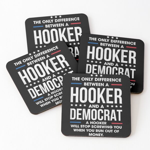 Item preview, Funny Political Sarcasm Hooker vs Democrat Conservative Humorous Statement Design Idea designed and sold by Taniyah Gomes.