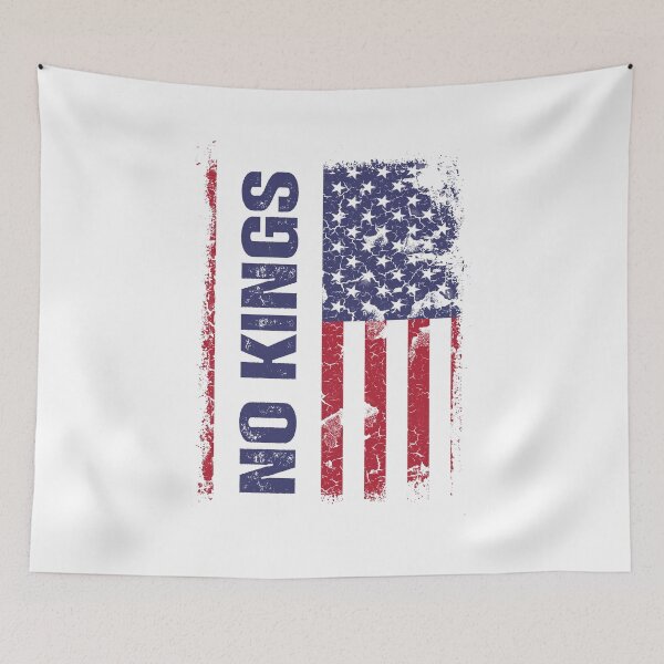 Item preview, Anti Trump No Kings Protest Vintage American Flag on Black designed and sold by Artycom.