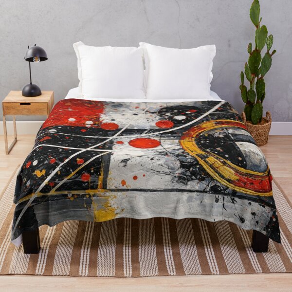 Item preview, Abstract Geometric Art Red Gold Black designed and sold by RawEdgeStudios.