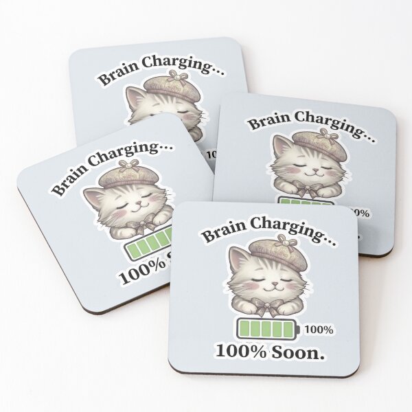 Item preview, Too Tired to Care – Funny Sleepy Cat Charging Meme designed and sold by Serene Whiskers.