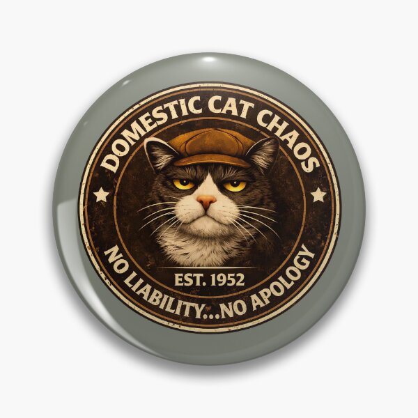 Item preview, Domestic Cat Chaos - No Liability... No Apology - Funny Cat Shirt - Company Logo/Vintage-style Cat Humour/Cat Lover Gift  designed and sold by Halejo68.