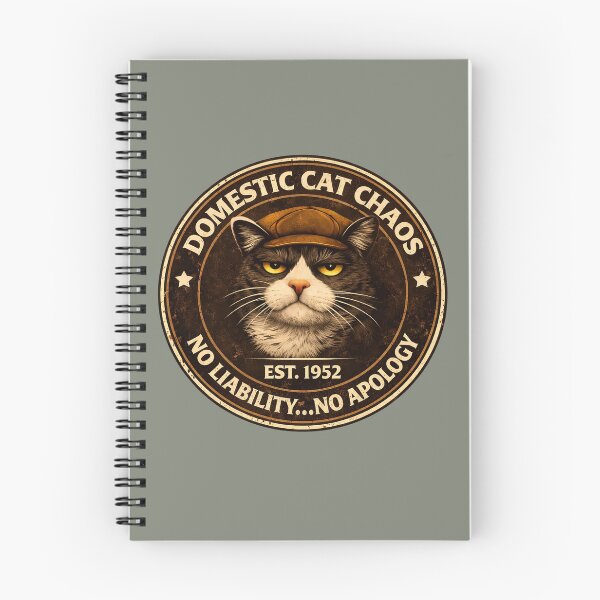 Item preview, Domestic Cat Chaos - No Liability... No Apology - Funny Cat Shirt - Company Logo/Vintage-style Cat Humour/Cat Lover Gift  designed and sold by Halejo68.