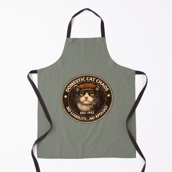 Item preview, Domestic Cat Chaos - No Liability... No Apology - Funny Cat Shirt - Company Logo/Vintage-style Cat Humour/Cat Lover Gift  designed and sold by Halejo68.