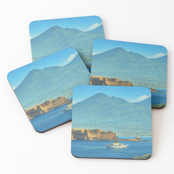 Item preview, Coastal View of Castel dell’Ovo with Mount Vesuvius in the Background designed and sold by darekkocurek.