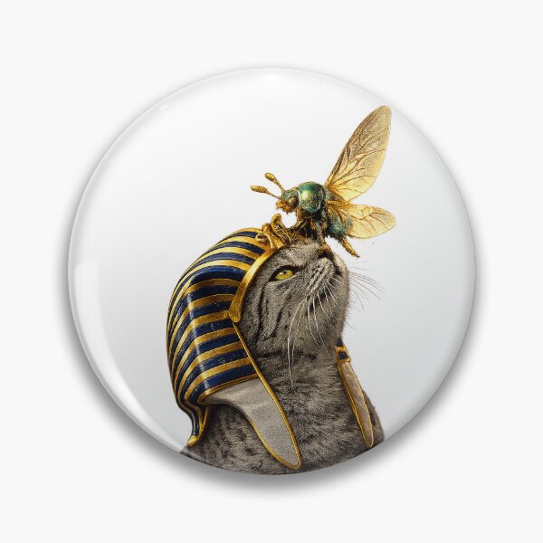 Item preview, Ancient Egyptian Cat Bastet and Sacred Beetle Scarab Khepri – Surreal Pharaoh Kitty Aesthetic, Kemet  designed and sold by TuyaArts.