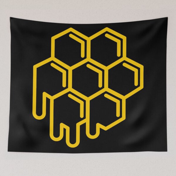Item preview, Golden Honeycomb Dripping Honey Bee Keeper Nature Inspired Geometric Hive Abstract Art designed and sold by Serene woods.
