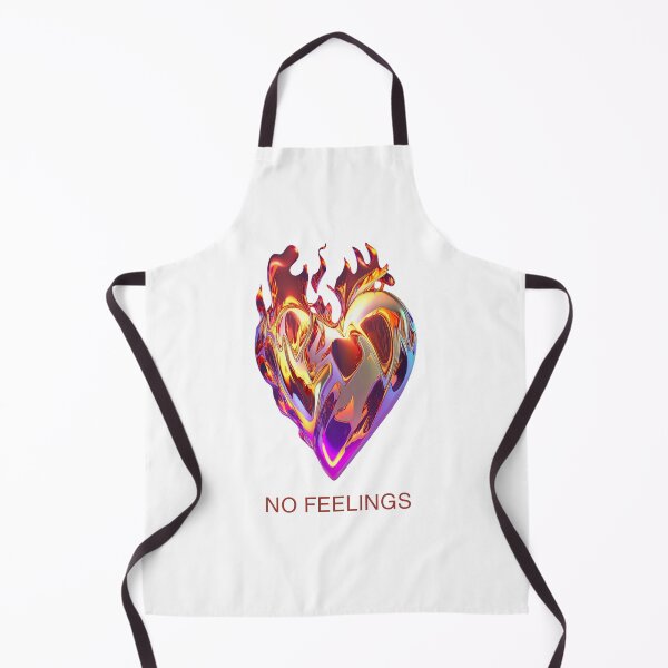 Item preview, No Feelings Burning Heart – Abstract Chrome Flame Heart Aesthetic Design designed and sold by AM.87.