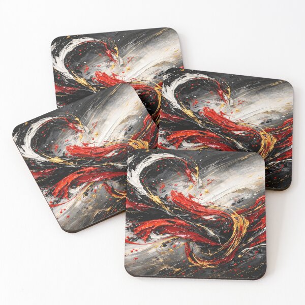 Item preview, Abstract Red Black Gold Explosive Swirl designed and sold by RawEdgeStudios.