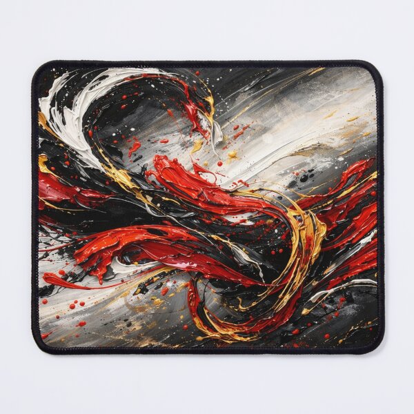 Item preview, Abstract Red Black Gold Explosive Swirl designed and sold by RawEdgeStudios.