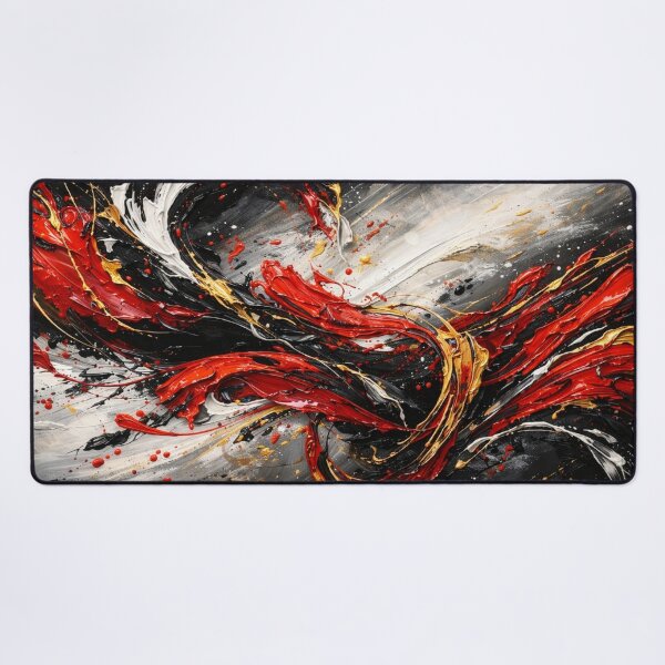 Item preview, Abstract Red Black Gold Explosive Swirl designed and sold by RawEdgeStudios.