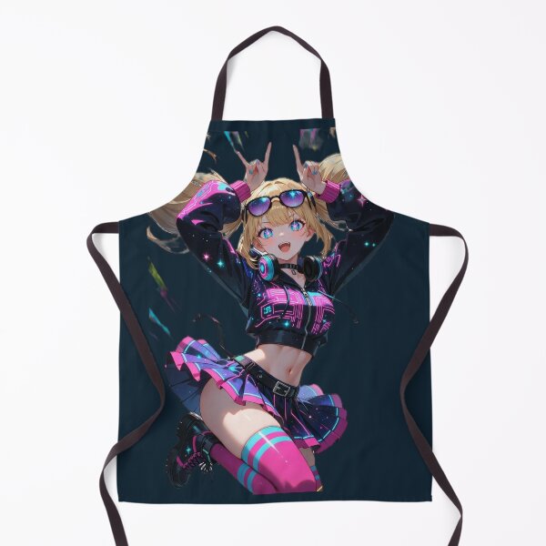 Item preview, Neon Star DJ Girl – Kawaii Cyber Idol Art designed and sold by RadaQueen.