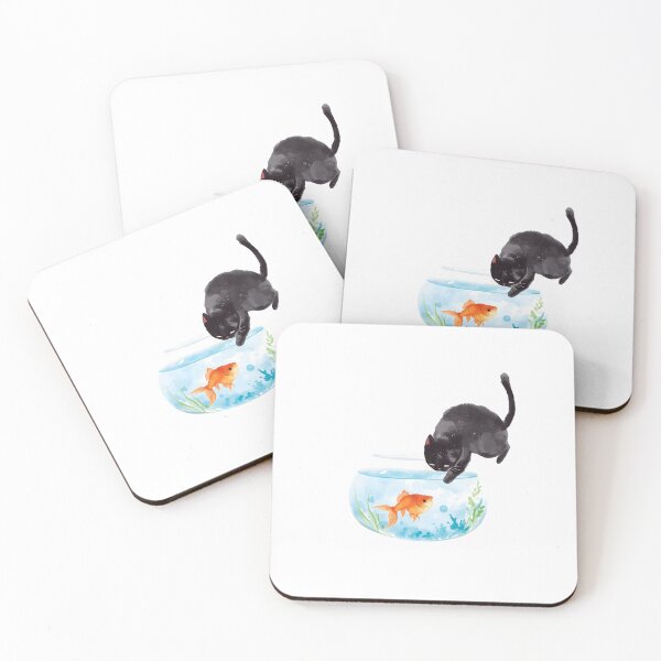 Item preview, Black Cat and Goldfish designed and sold by uunaa.