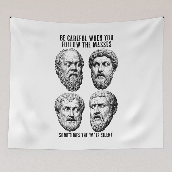 Item preview, Funny Philosophy Socrates Aurelius Aristotle Plato Masses designed and sold by GrandeDuc.