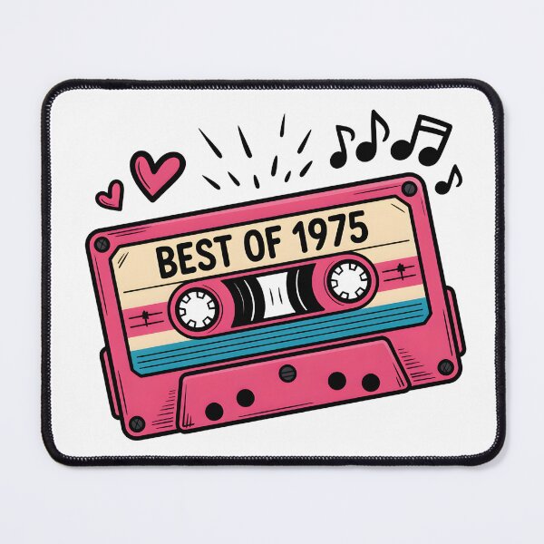 Item preview, Best of 1975 Vintage Cassette Tape Retro Music Design designed and sold by ArcticFoxStudio.