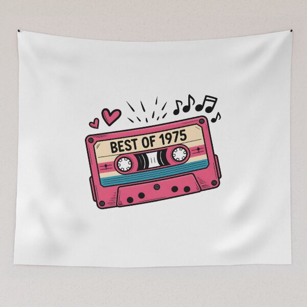 Item preview, Best of 1975 Vintage Cassette Tape Retro Music Design designed and sold by ArcticFoxStudio.