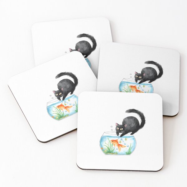 Item preview,  Black Cat and Goldfish designed and sold by uunaa.