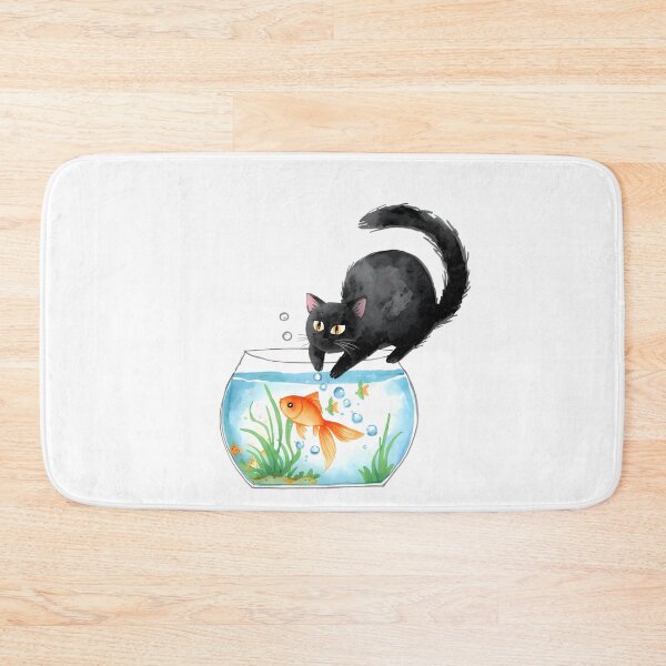Item preview,  Black Cat and Goldfish designed and sold by uunaa.