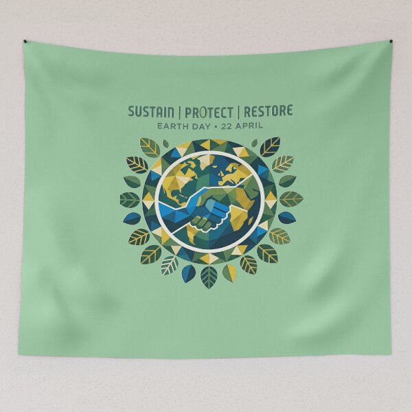 Item preview, earth day  sustain- protect-restore designed and sold by  Mudikeys.