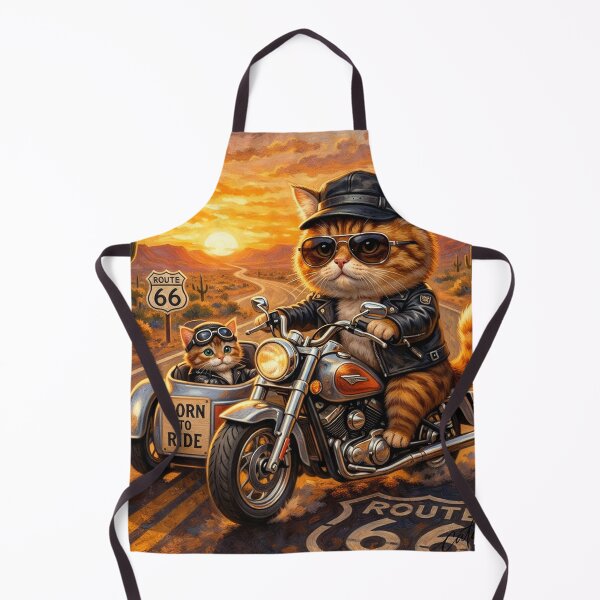 Item preview, Cool Cat Dad Riding with Kitten Route 66 designed and sold by CataosMeow.