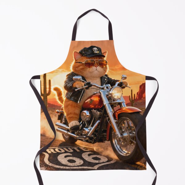 Item preview, Cool Cat Motorcycle Rider Route 66 designed and sold by CataosMeow.