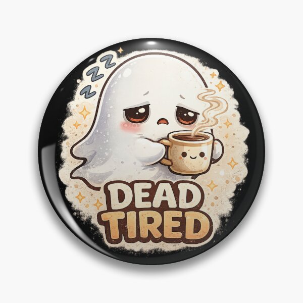 Item preview, Dead Tired Cute Ghost Coffee Lover Kawaii Halloween designed and sold by UnicornDreamers.