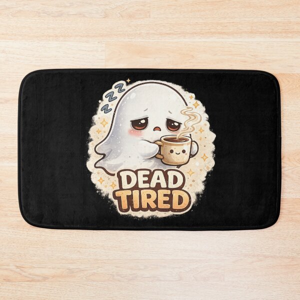Item preview, Dead Tired Cute Ghost Coffee Lover Kawaii Halloween designed and sold by UnicornDreamers.