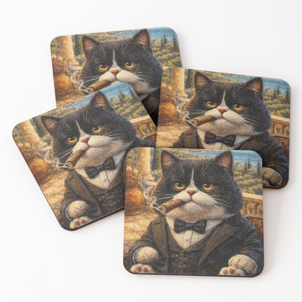 Item preview, Gentleman Mafia Cat Estate Portrait designed and sold by CataosMeow.